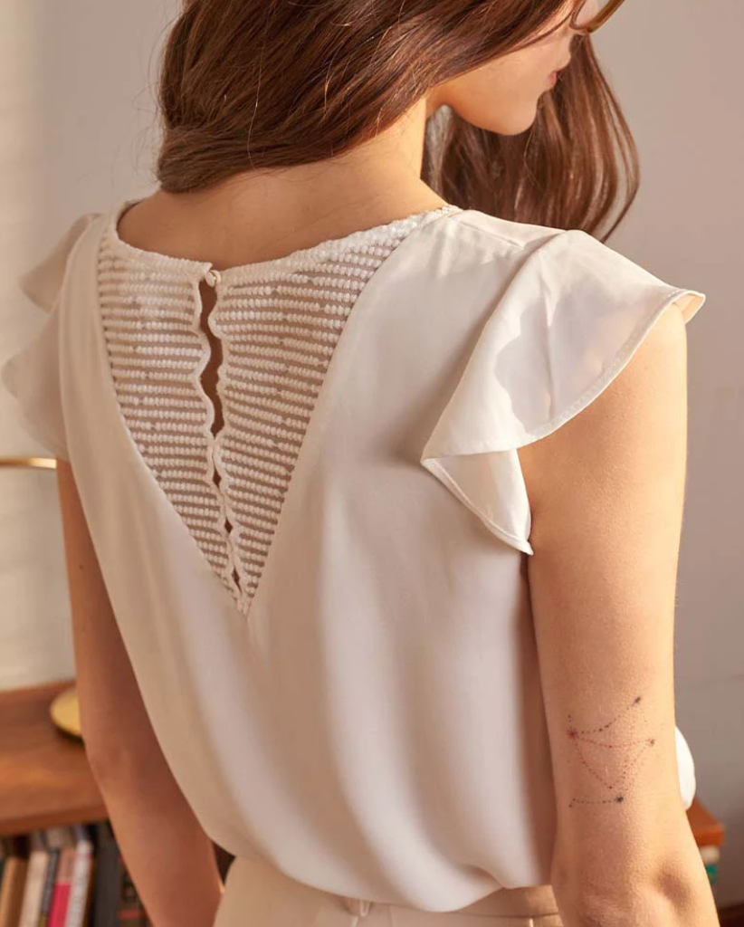 Paris Flutter Sleeve Blouse